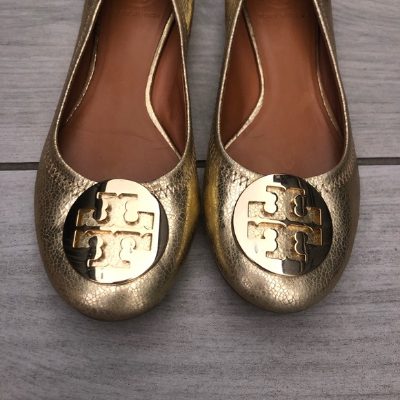 Tory Burch Reva Metallic Ballerina Flats🔥 - Picture 3 of 11